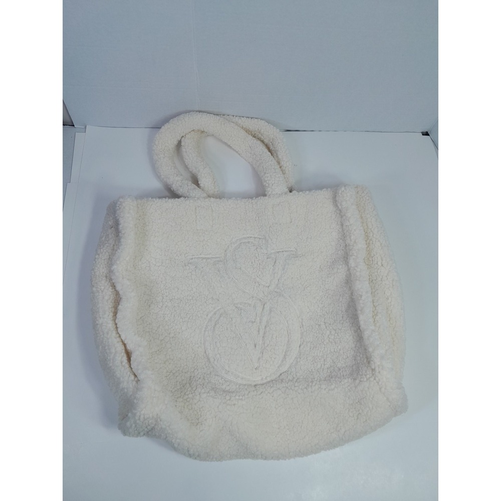 NWT VICTORIA'S SECRET SHERPA TOTE  WHITE